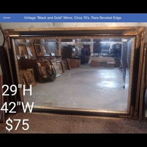 vintage "black and gold" mirror circa-70's